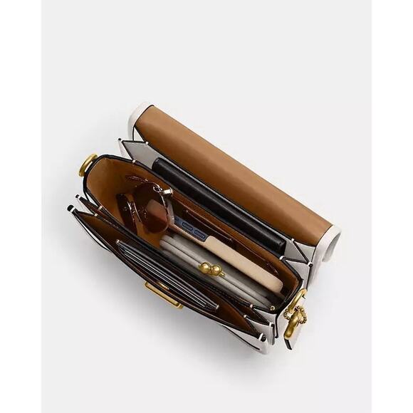 NWT Coach Rogue Top Handle Bag Brass/Chalk Glove tanned Leather CP135 - Picture 10 of 16